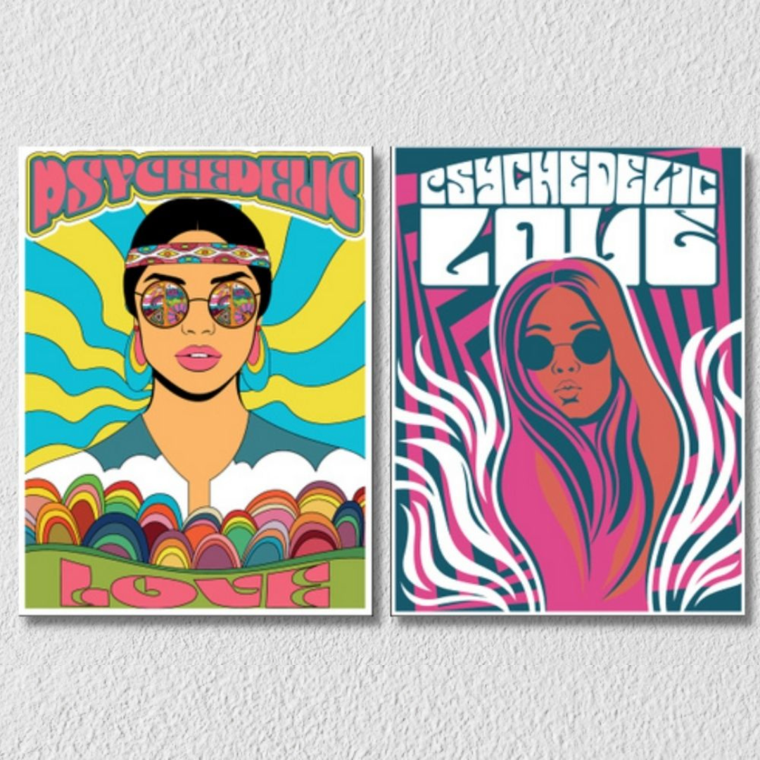 Psychedelic Wall Art, Set Of 2