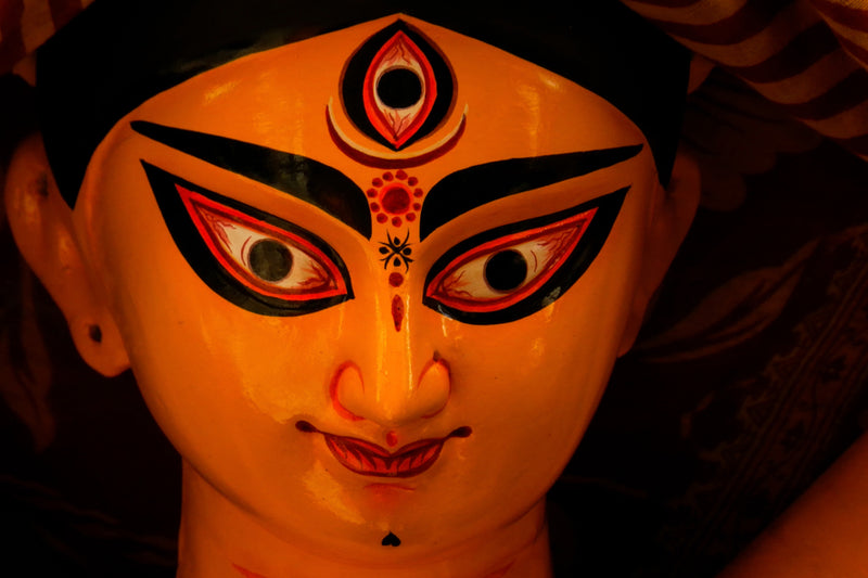 Big Eyes Durga Painting Self Adhesive Sticker Poster
