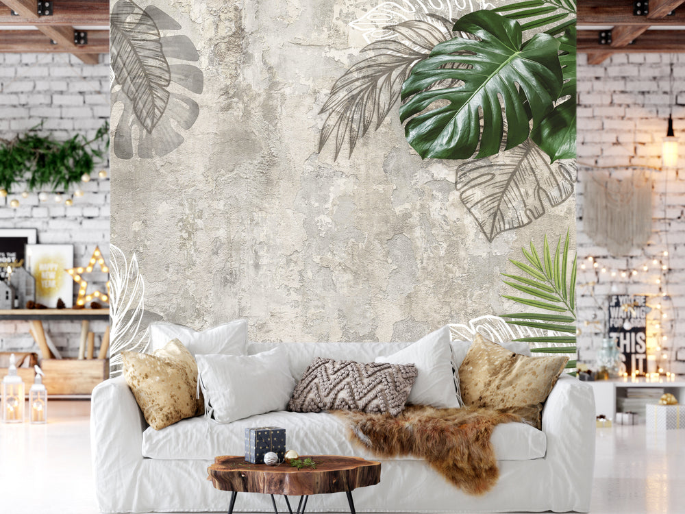 Seamless Tropical Pattern Bright Customized Wallpaper