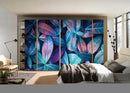 Colourful Leafs Painting Self Adhesive Sticker For Wardrobe