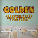 Golden Alphabets School Wallpaper