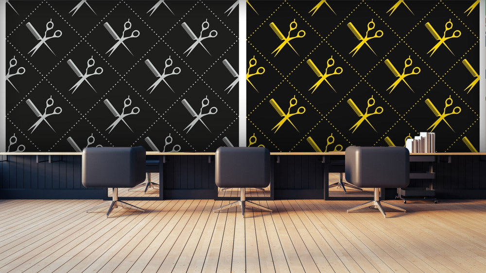 Scissor Comb Seamless Pattern Wallpaper