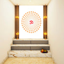 Om With Orange Rays Self Adhesive Sticker Poster