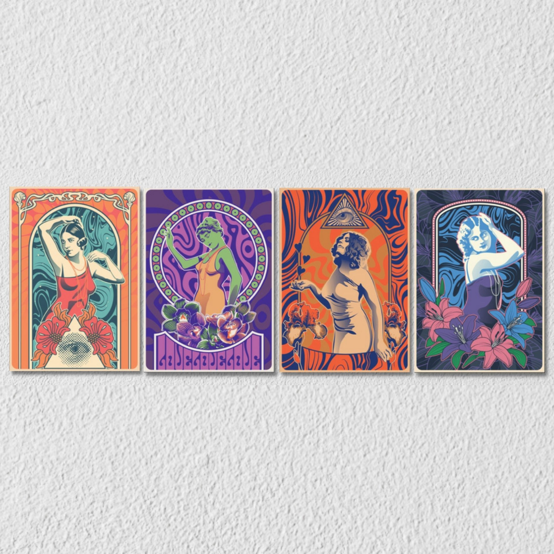 Psychedelic Wall Art , Set Of 4
