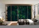 Green Leafs In Jungle Self Adhesive Sticker For Wardrobe