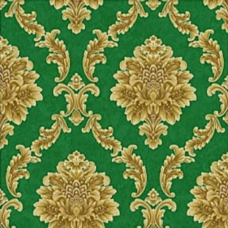 Kohinoor Green Damask Wallpaper