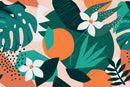Green Leafs Art Self Adhesive Sticker For Refrigerator