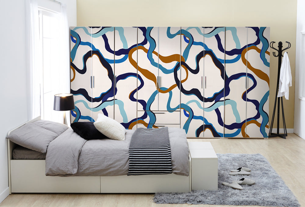 Colourful Murals Self Adhesive Sticker For Wardrobe