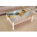 Gold Blue Feather Art Self Adhesive Sticker For Table