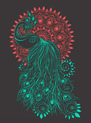 Green Red Peacock Art Self Adhesive Sticker For Refrigerator