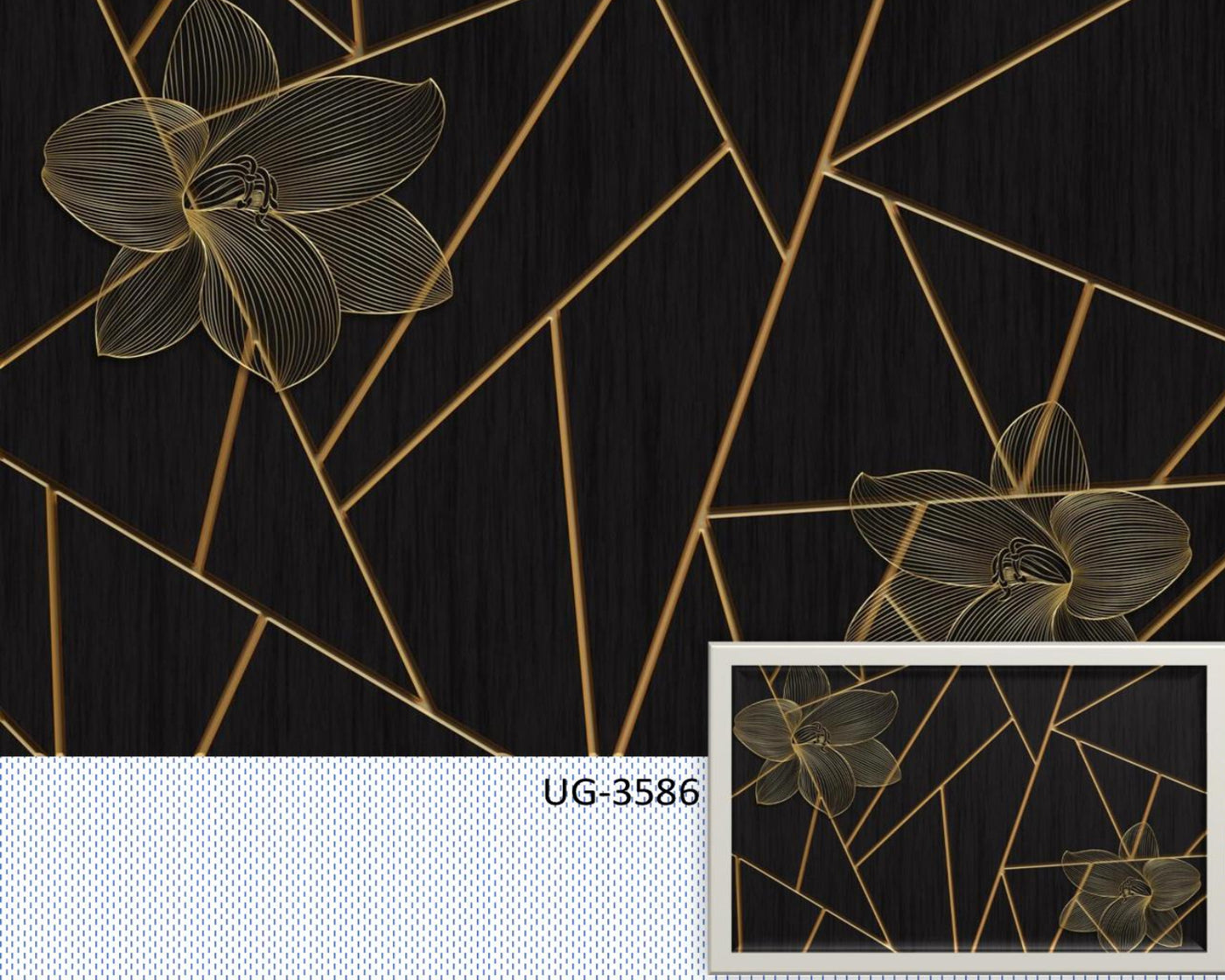 Black and golden flower art