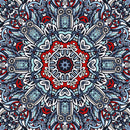Blue Red Mandala Pattern Art Self Adhesive Sticker For Table