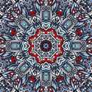 Blue Red Mandala Pattern Art Self Adhesive Sticker For Table