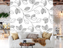 Illustrated line art Leaf Customized Wallpaper