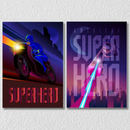 Superhero Wall Art, Set Of 2