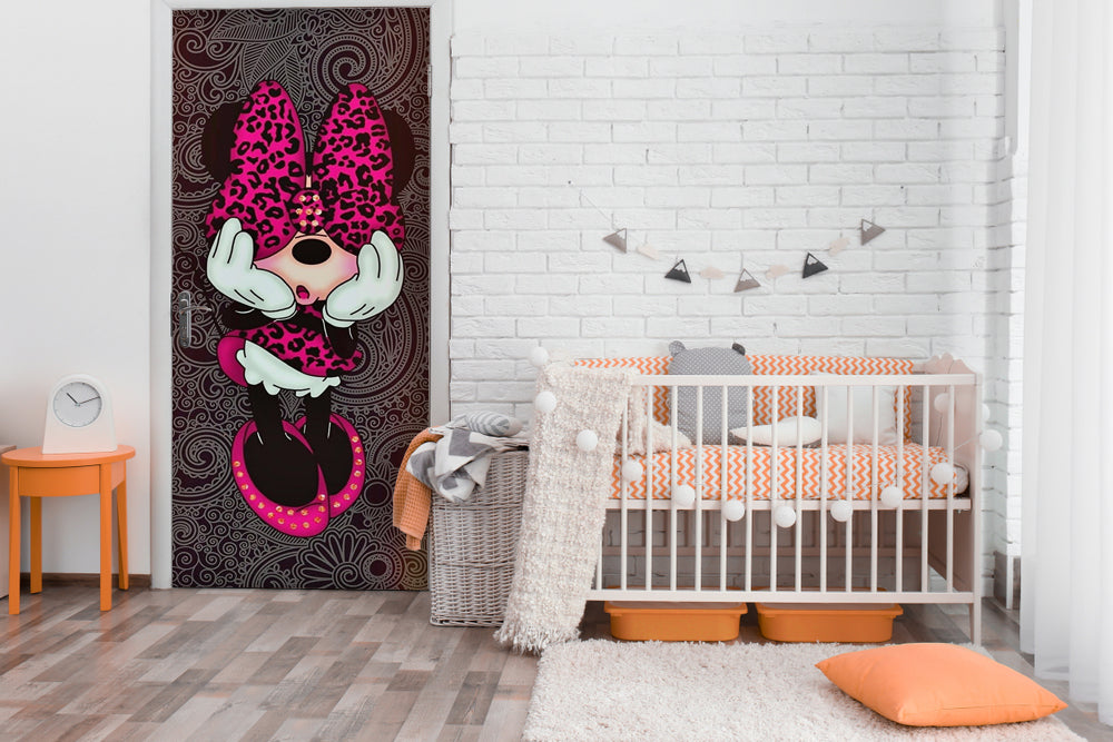 Shy Mickey Anime Self Adhesive Sticker For Door