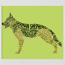 Green Background German Shepherd Wall Art