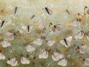 White Butterfly Green Wallpaper