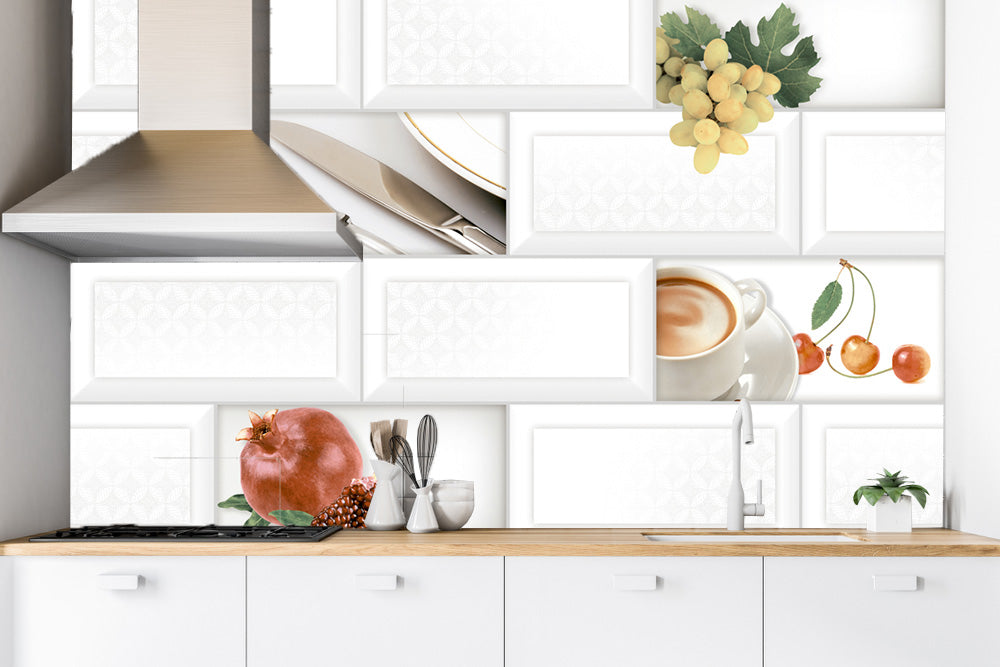 Beautiful Kitchen Tiles Pattern Customised Wallpaper