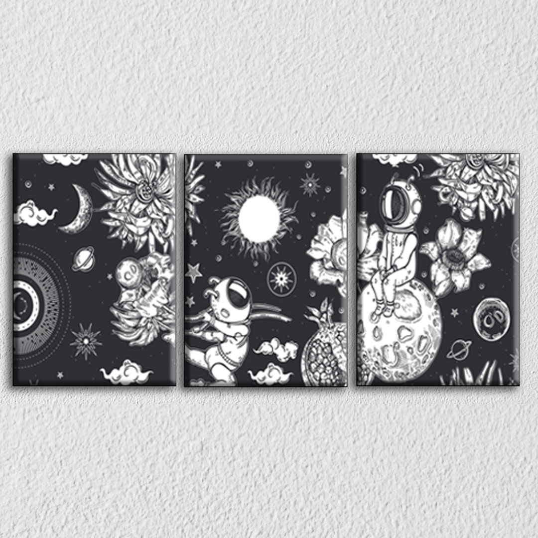Astronaut Sun Art, Set Of 3