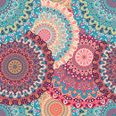 Round Multi Mandala Art Self Adhesive Sticker For Table