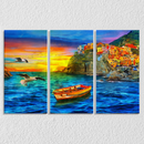 Cinque Terre Watercolour Painting, Set Of 3