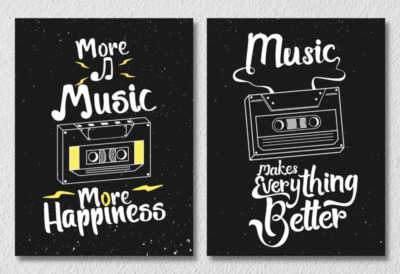 Music Is Happiness Wall Art, Set Of 2