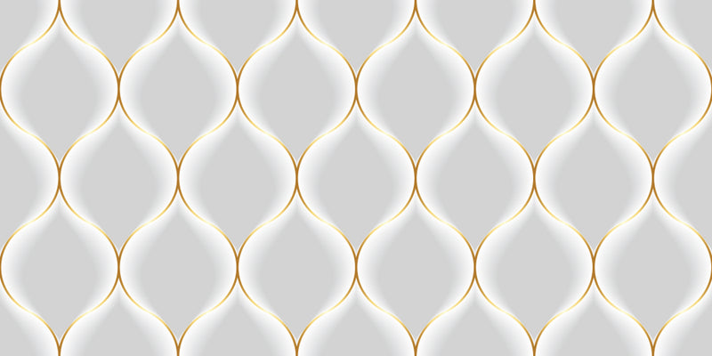 White With Golden 3D Design Self Adhesive Sticker For Wardrobe