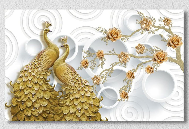 Golden Peacock Art