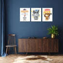 Cute Animals Inspiration Quotes Wall Art, Set Of 3