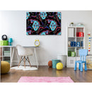 Blue Skull Art Self Adhesive Sticker Poster