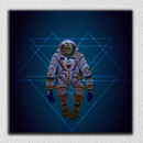 Blue Space Shape Monkey Art