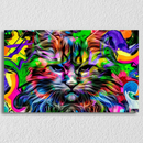 Colourful Angry Cat