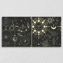 Black Golden Moon Phases, Set Of 2