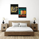 Guitar And Headphone Music Quote Wall Art, Set Of 2