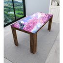 Blue Butterflys On Pink Floral Bunch Self Adhesive Sticker For Table