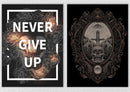 Never Give Up Skeleton Art, Set Of 2