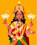 Laxmi In Green Saree Self Adhesive Sticker Poster