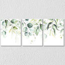 Artistic green leaves Set of 3