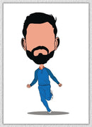 Virat Cartoon Wall Art