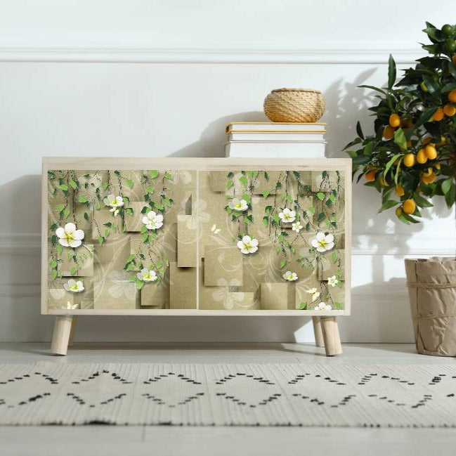 3D Flower Green Sticker