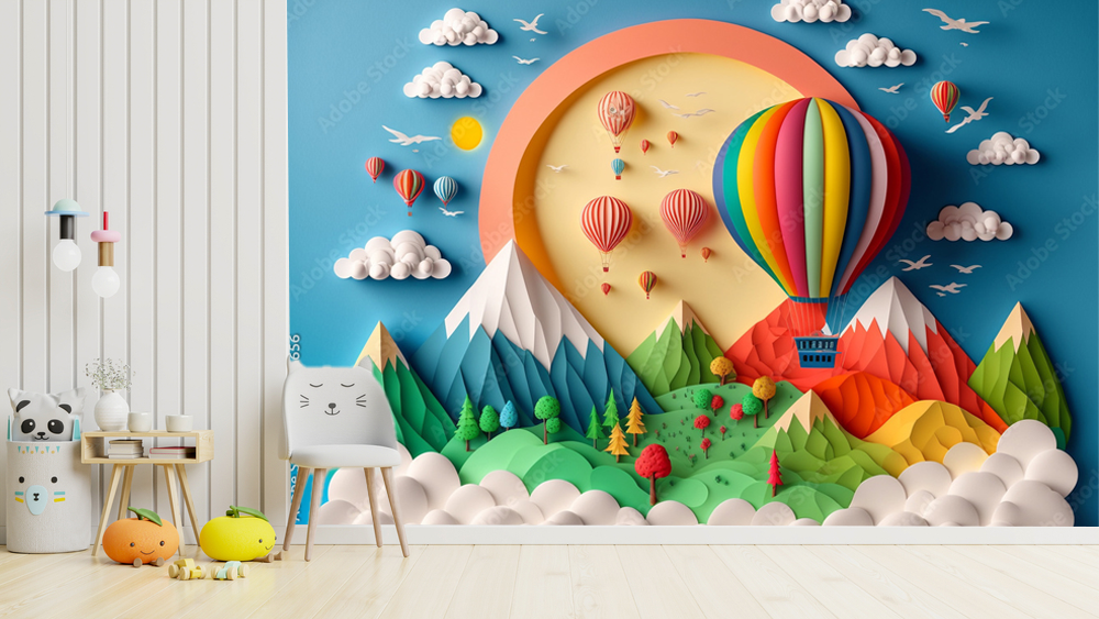 3d Colorful Parachute Wallpaper