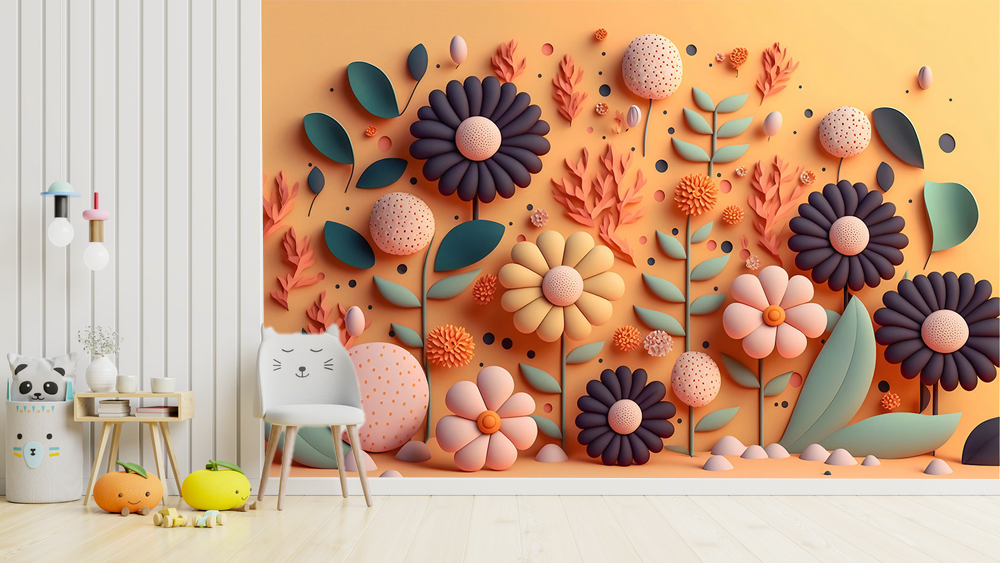 3d Flower Kid Wallpaper