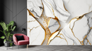 3d Marble Broken Golden Wallpaper