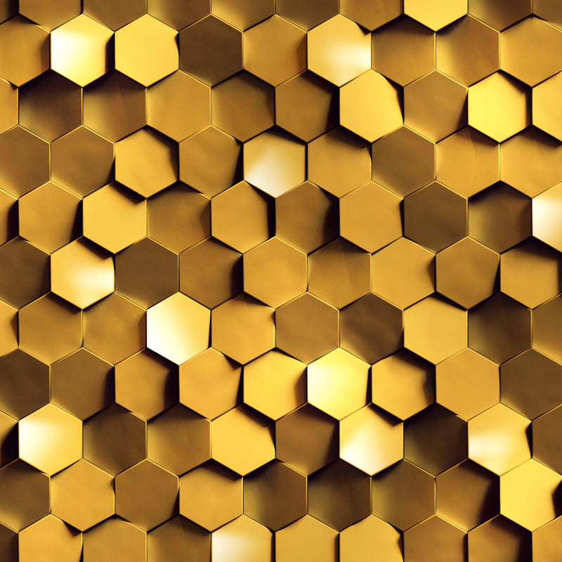 3D Golden Hexagon Sticker