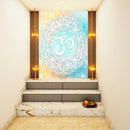Om In Blue Mandala Self Adhesive Sticker Poster