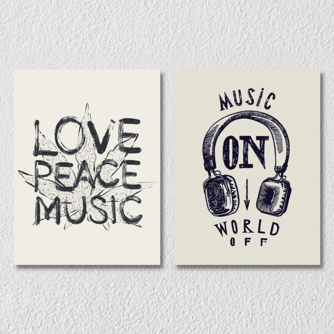 Music And Peace Wall Art, Set Of 2