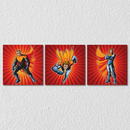 Superhero Comics Wall Art, Set Of 2