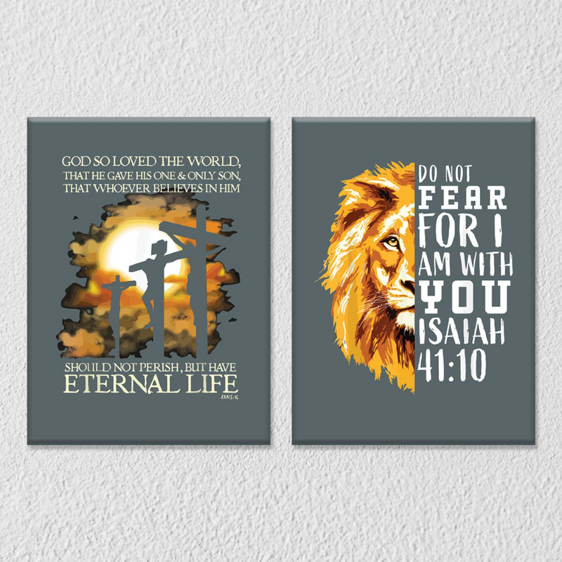 Jesus And Lion Wall Art, Set Of 2