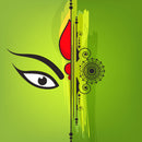 Durga Art In Green Self Adhesive Sticker Poster